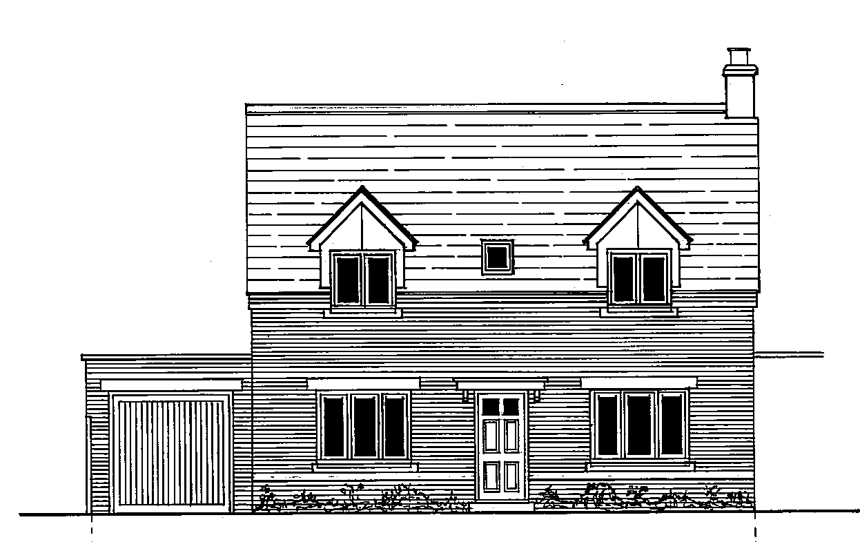 Front elevation of Stowe End House - an age-friendly house in construction.